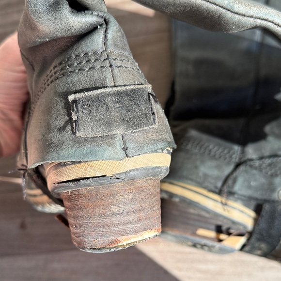 Sorel Slimpack Tall Gray Leather riding Boots women’s size 10 - Picture 2 of 16